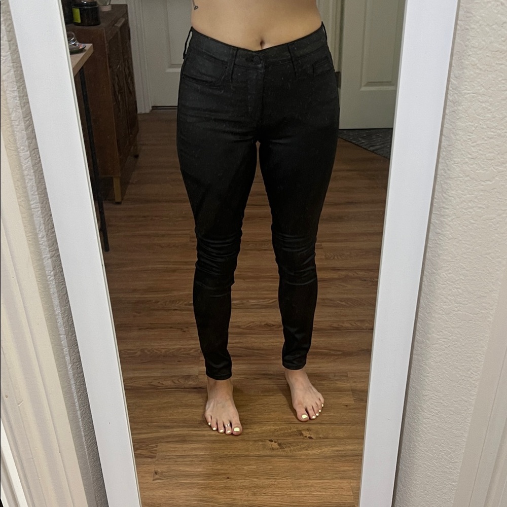 Leather Looking Black Skinny Jeans 25/0